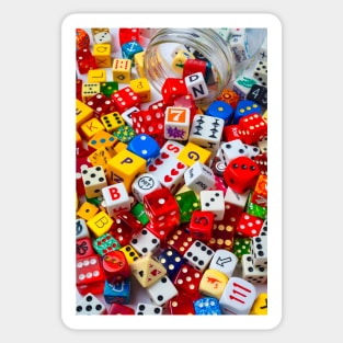 Colorful Pile Of Dice Sticker